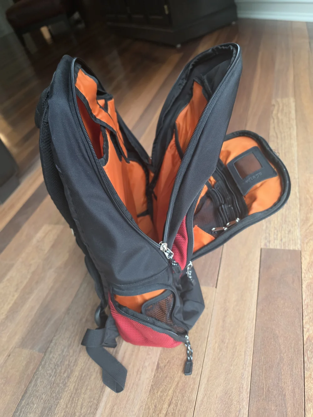 Black and Red Everyday Padded Laptop Travel Backpack